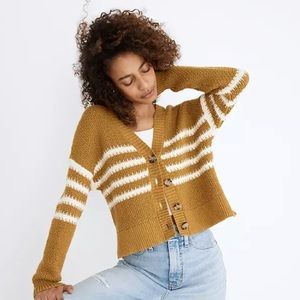 BNWT Madewell Striped Seward Cardigan Sweater size L